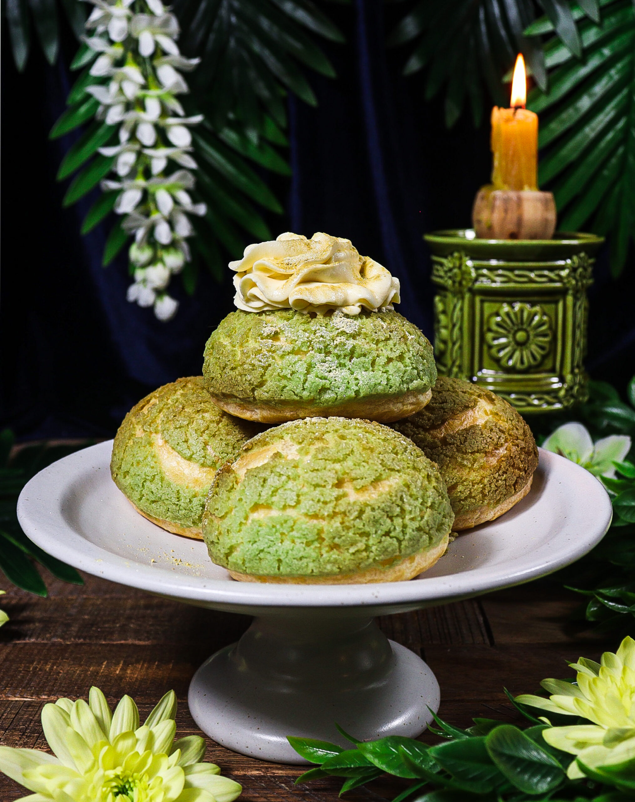 Tinker Bell's Passionfruit Cream Puffs ~ Rhubarb & Lavender