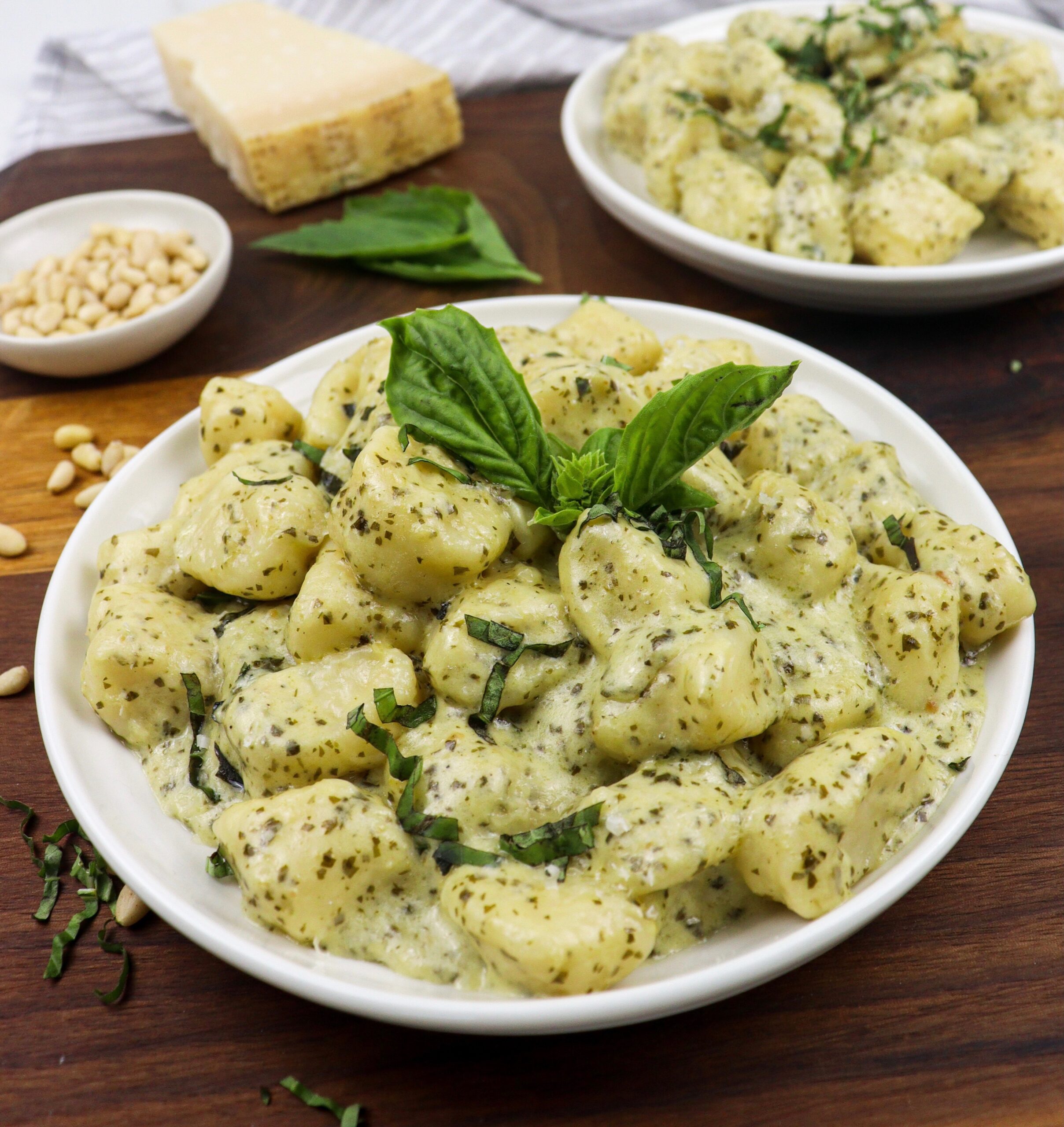 Gnocchi with Dandelion Pesto Cream Sauce Thumbnail
