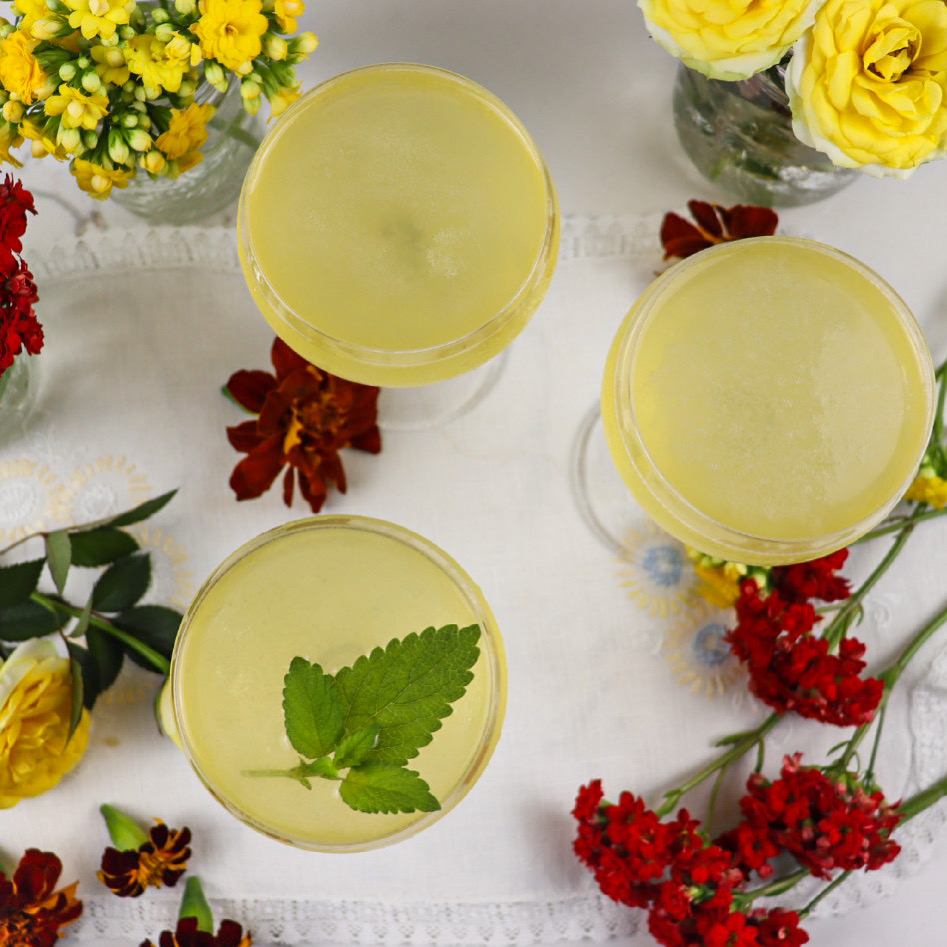 3 glasses of A Midsummer Cocktail,
hendrick's midsummer solstice