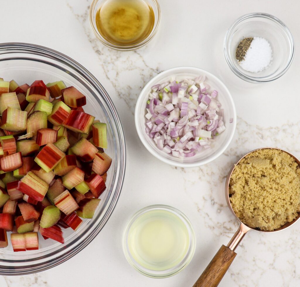 Ingredients for rhubarb compote