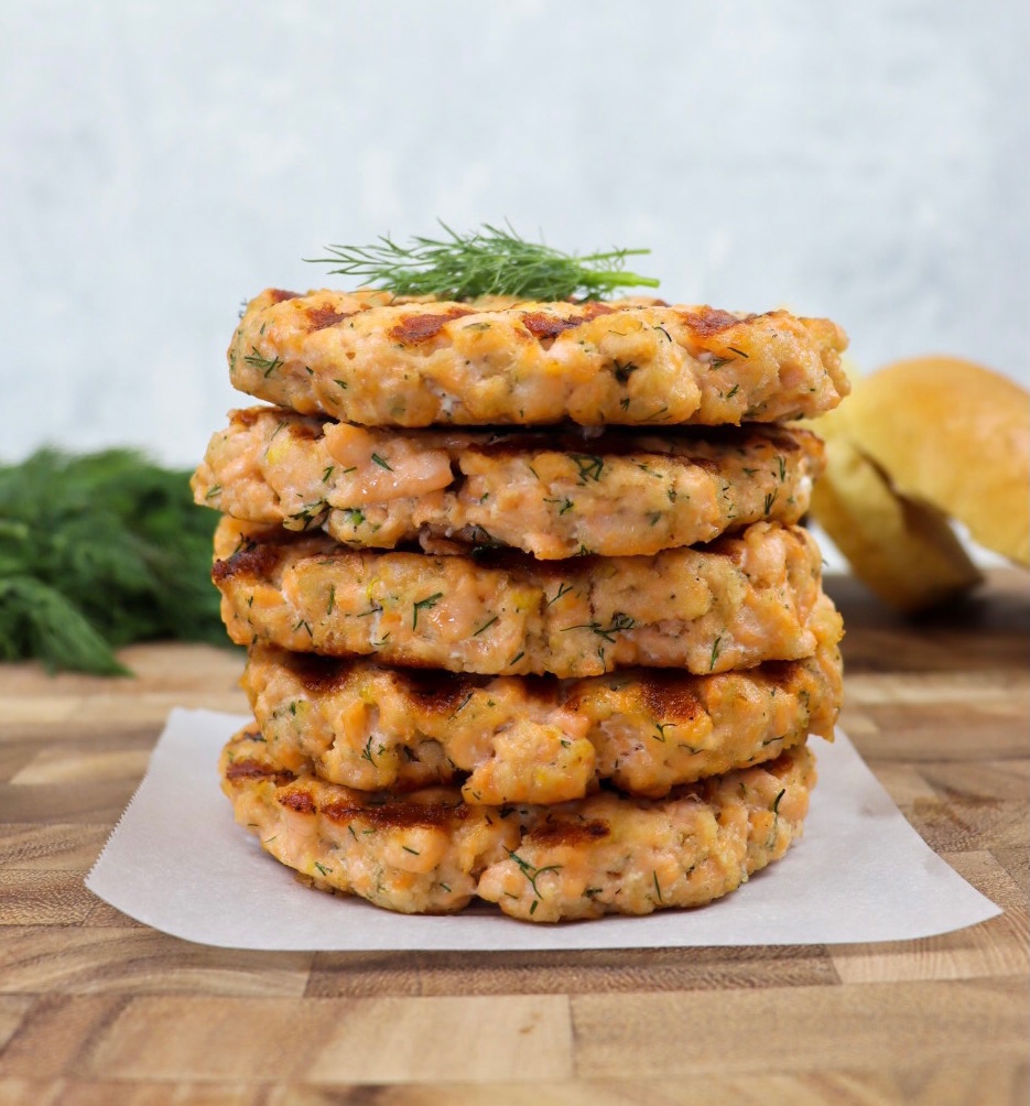 Stack of salmon patties
