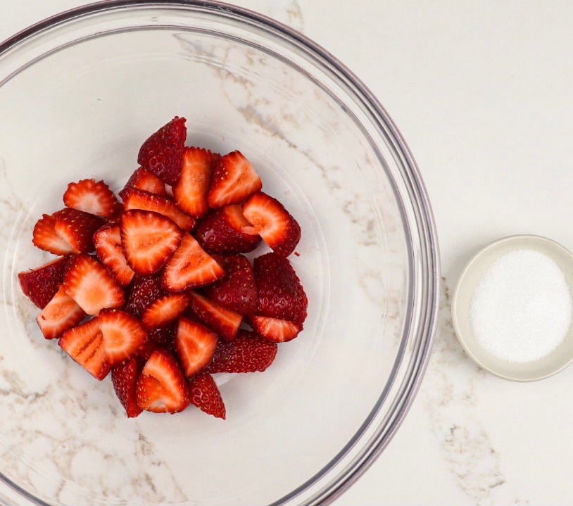 Strawberries soaked in sugar
