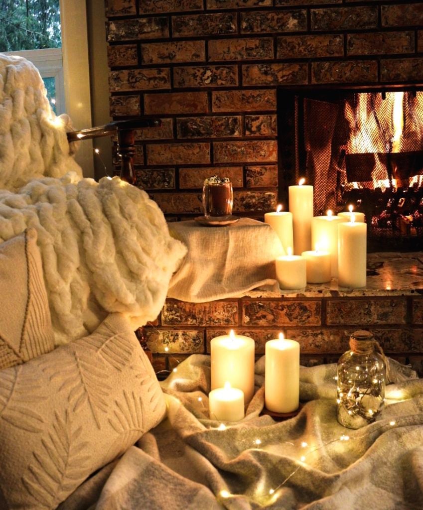a cozy fireplace