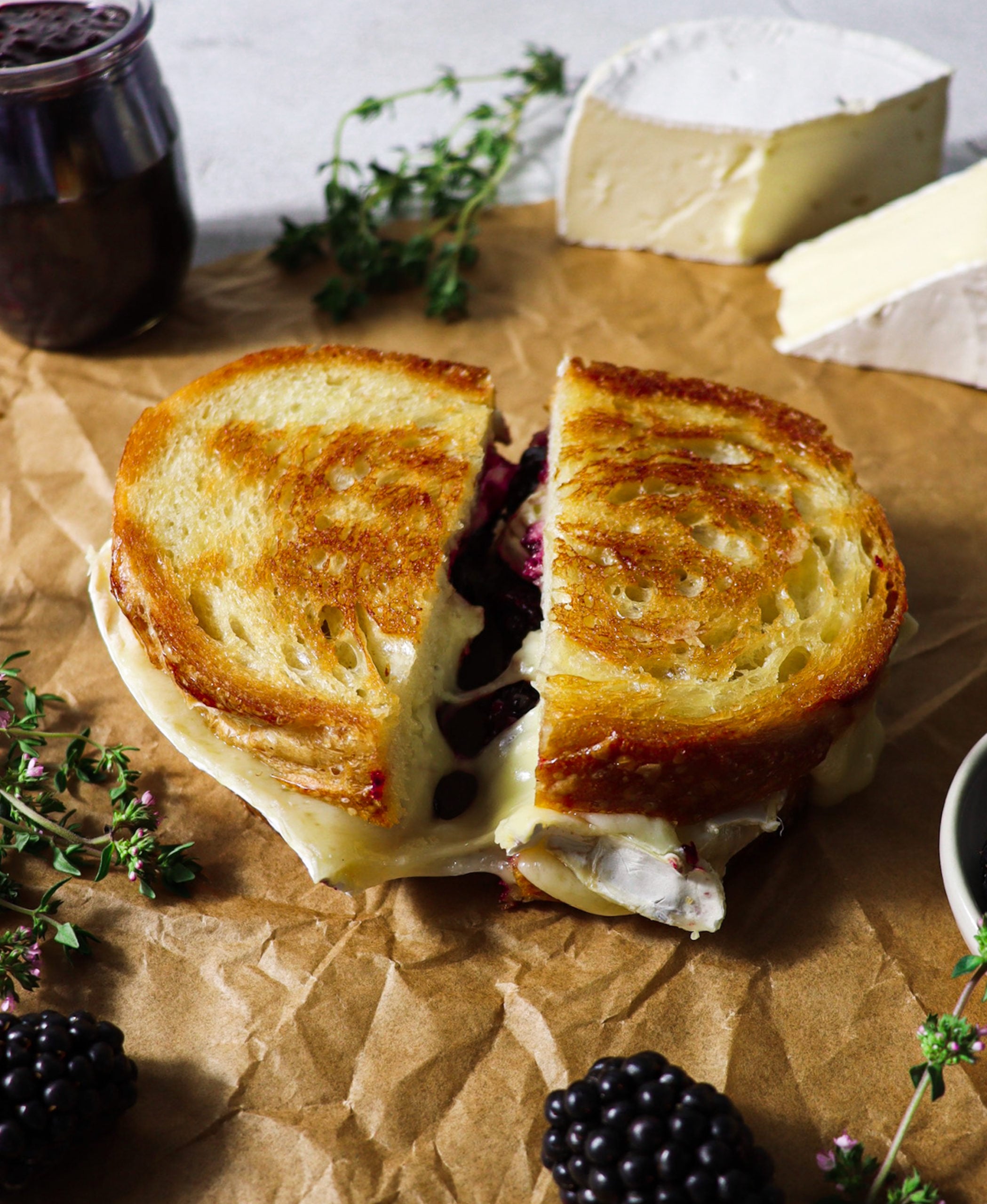 Blackberry Balsamic and Brie Grilled Cheese