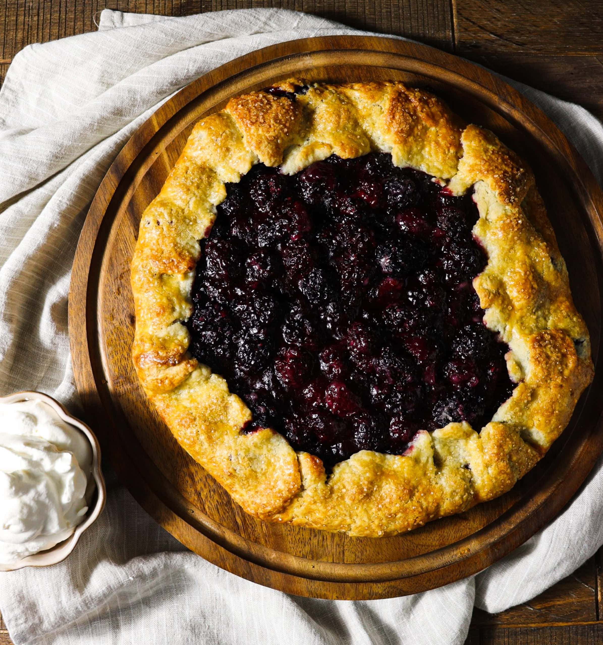 blackberry almond tart for luncheon