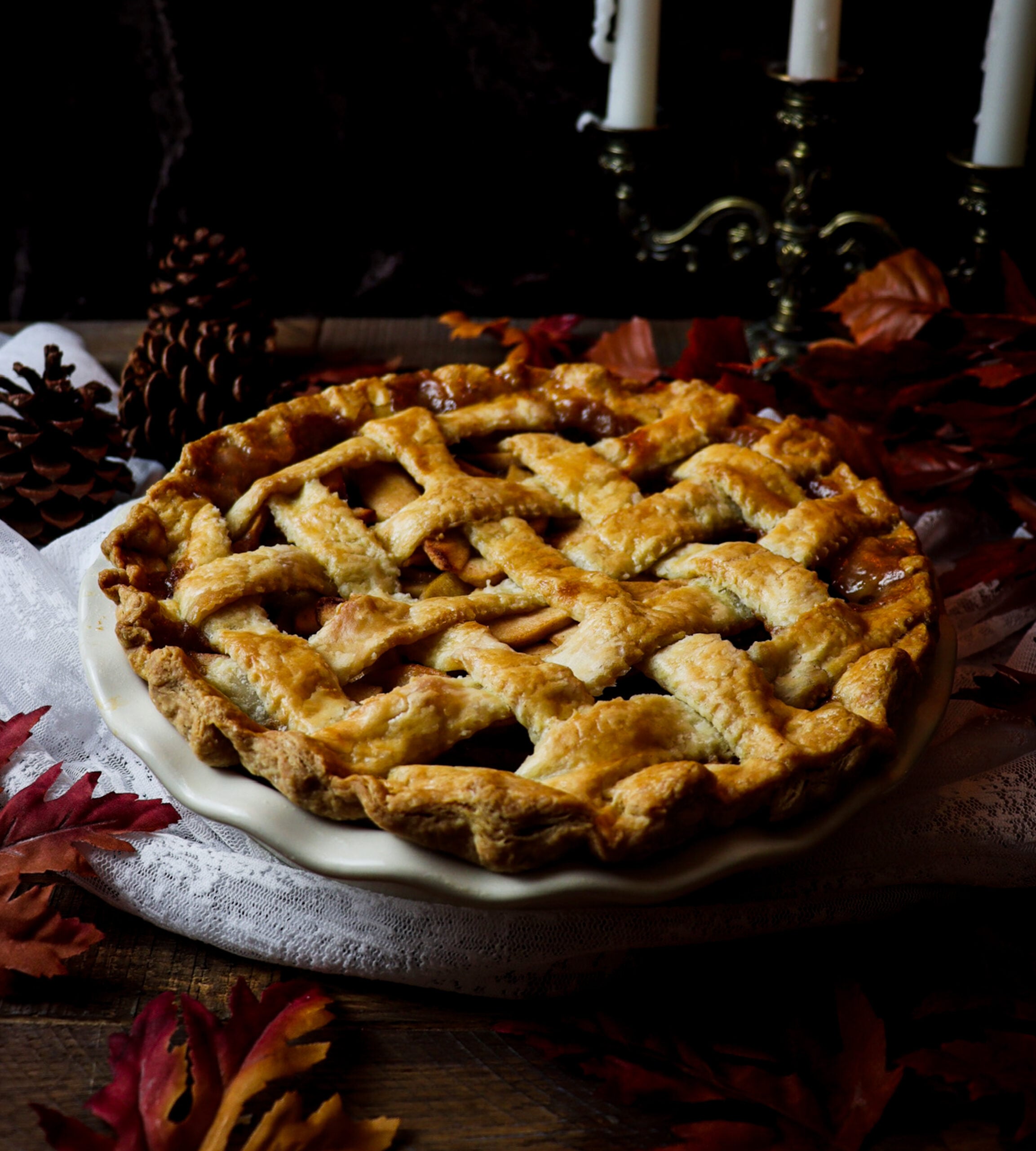 Toffee Apple Pie with Vanilla Custard