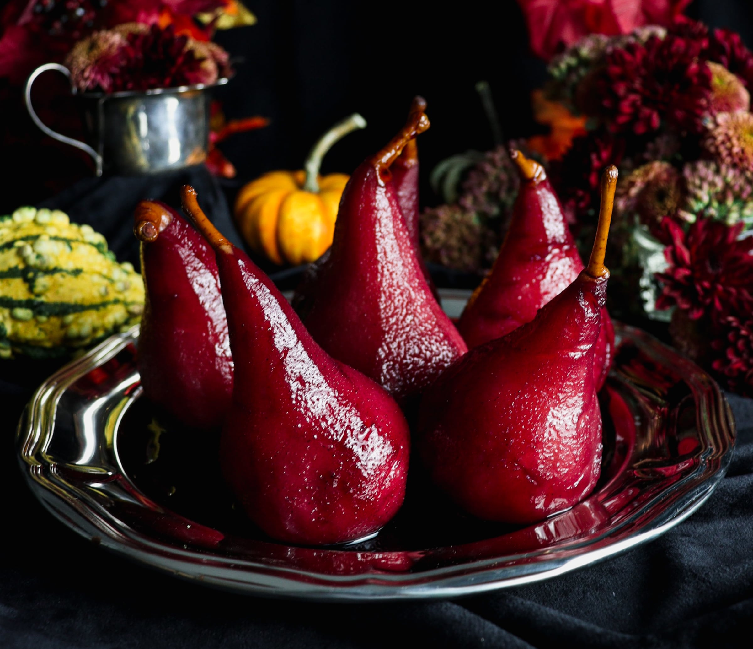 Spiced Wine Poached Pears