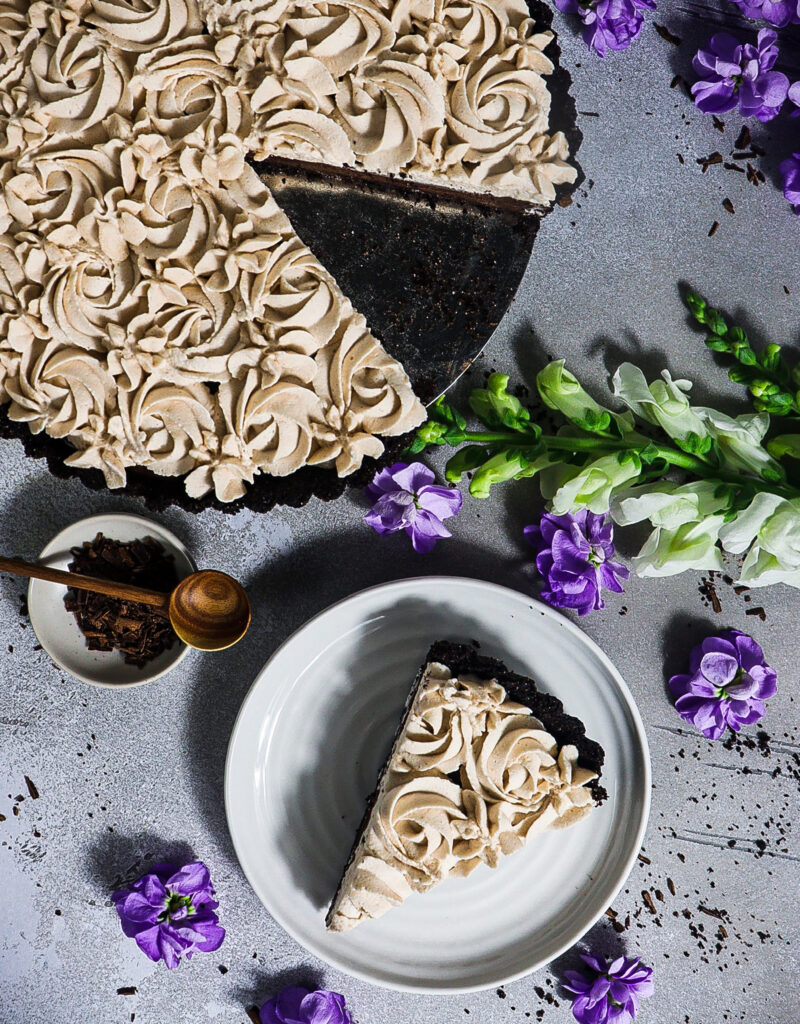 chocolate ganache dessert
chocolate and chestnut tart