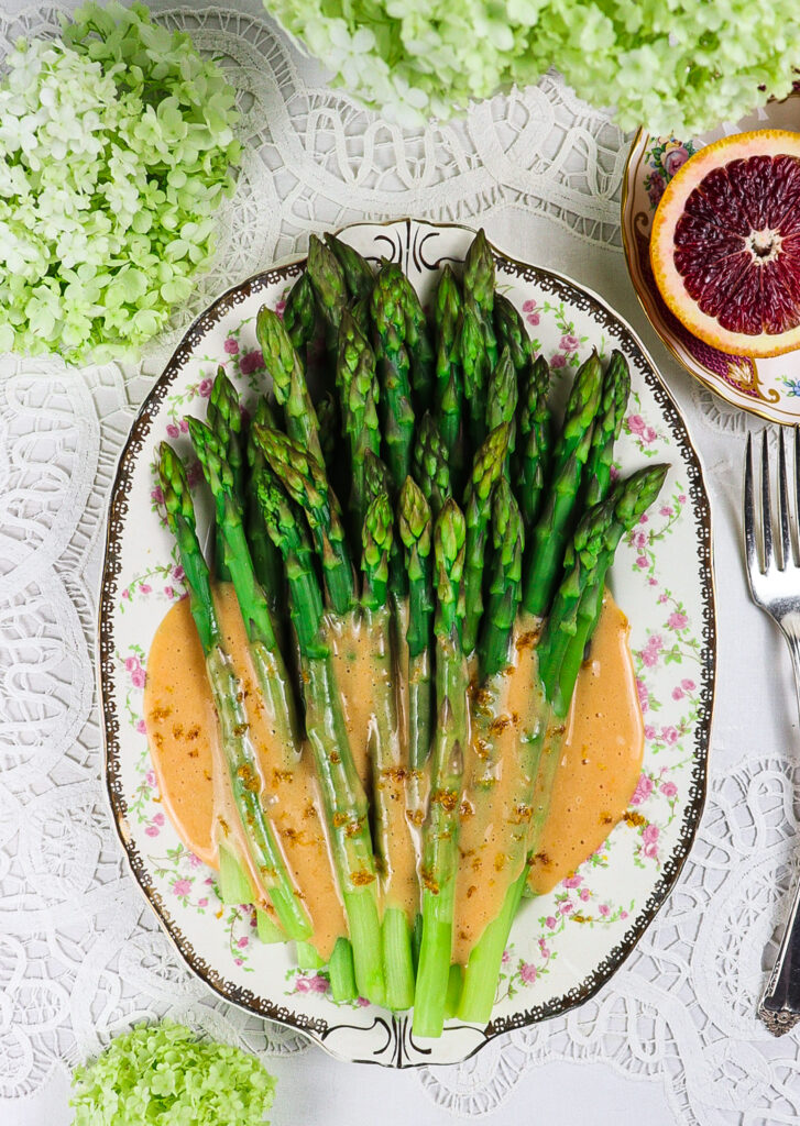 asparagus with maltaise sauce
regency era food