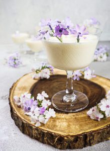 floral posset, honey posset, may day menu