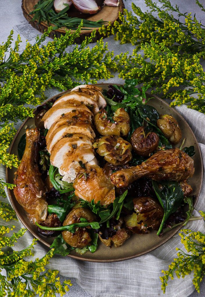 smashed potatoes and chicken, smashed potato salad recipe