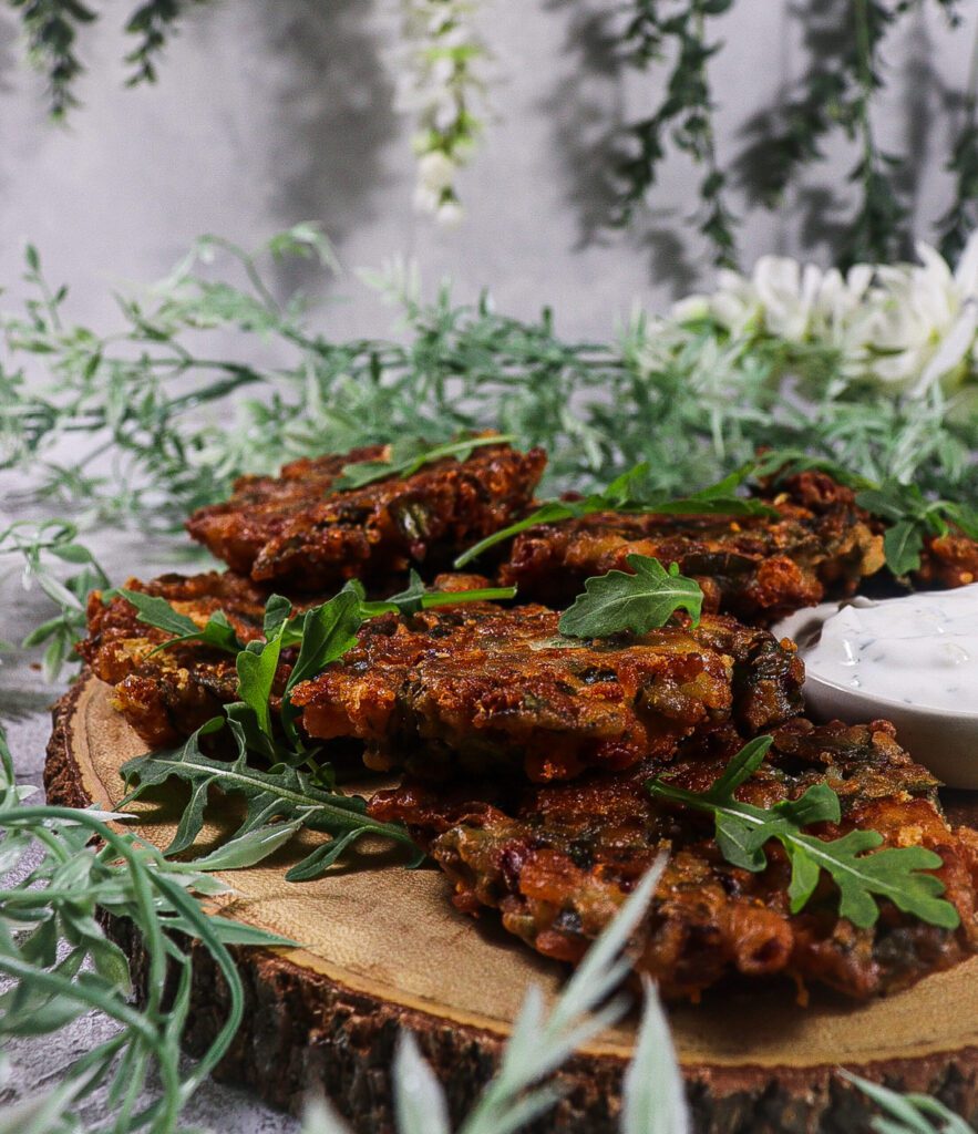 elvish food, swiss chard fritters