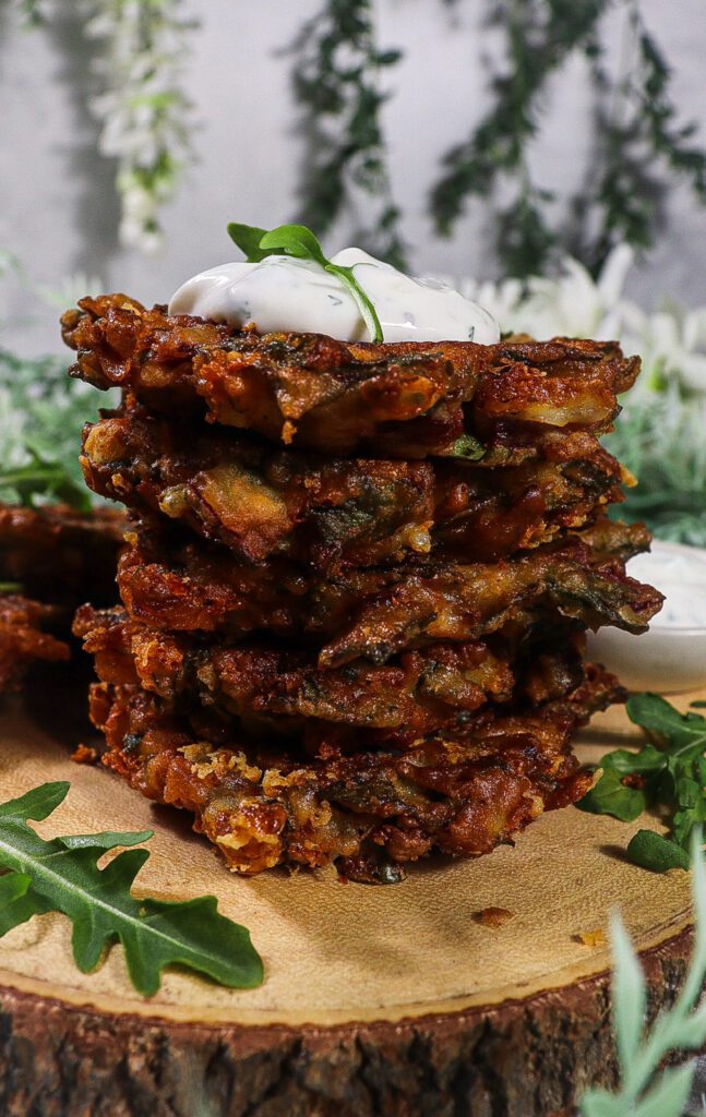 cheesy chard fritters