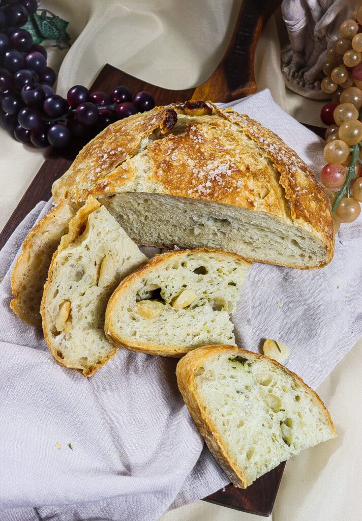 greek mythology food, ancient greek feast, hestia goddess of hearth, no knead garlic rosemary bread