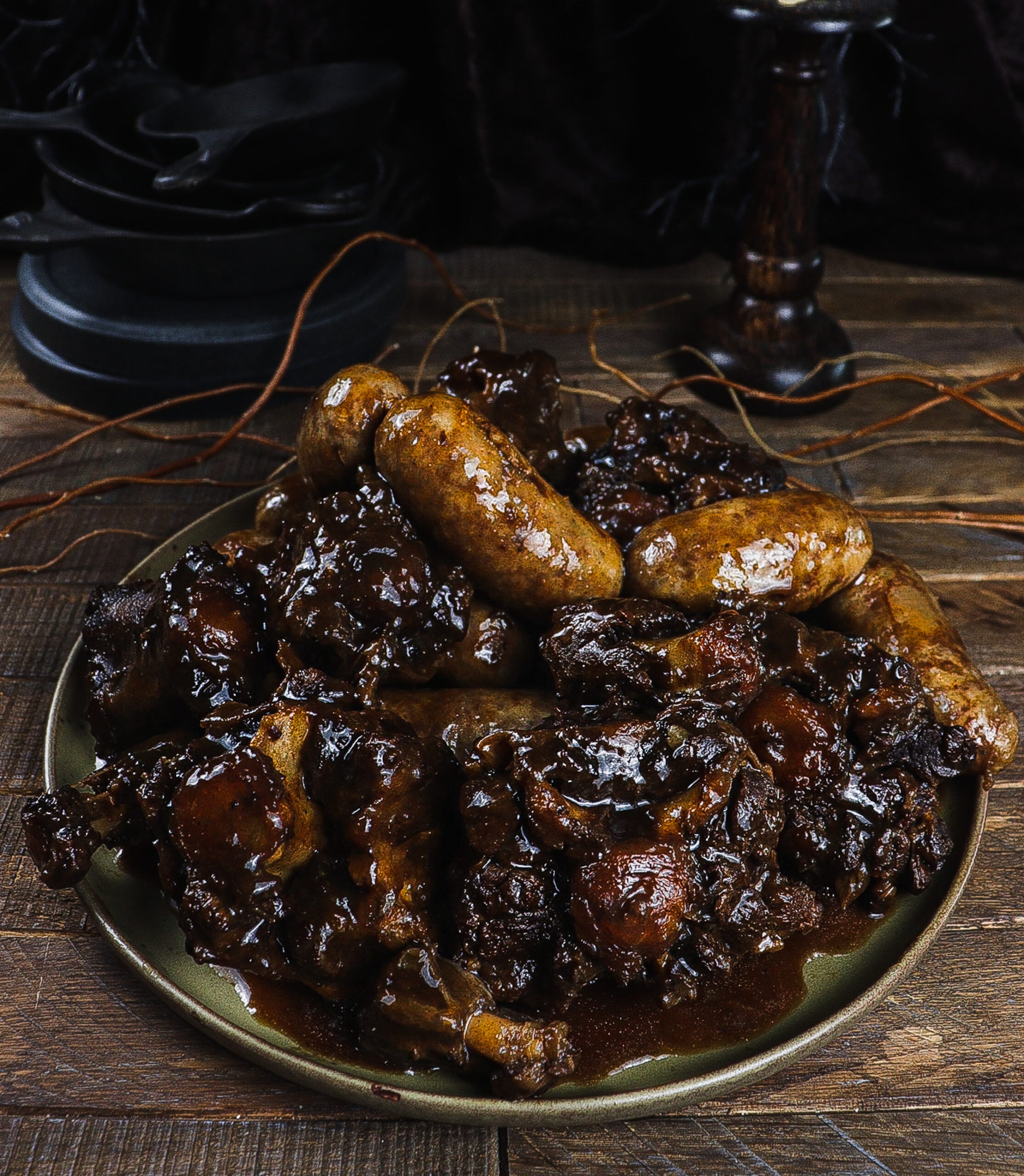 A Feast in Mordor: Spice Braised Oxtail with Sausages