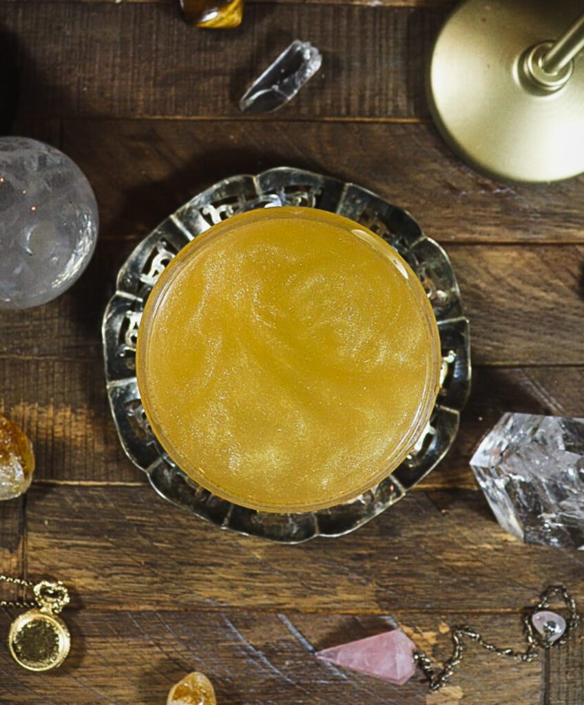 A view of the felix felicis potion cocktail from above