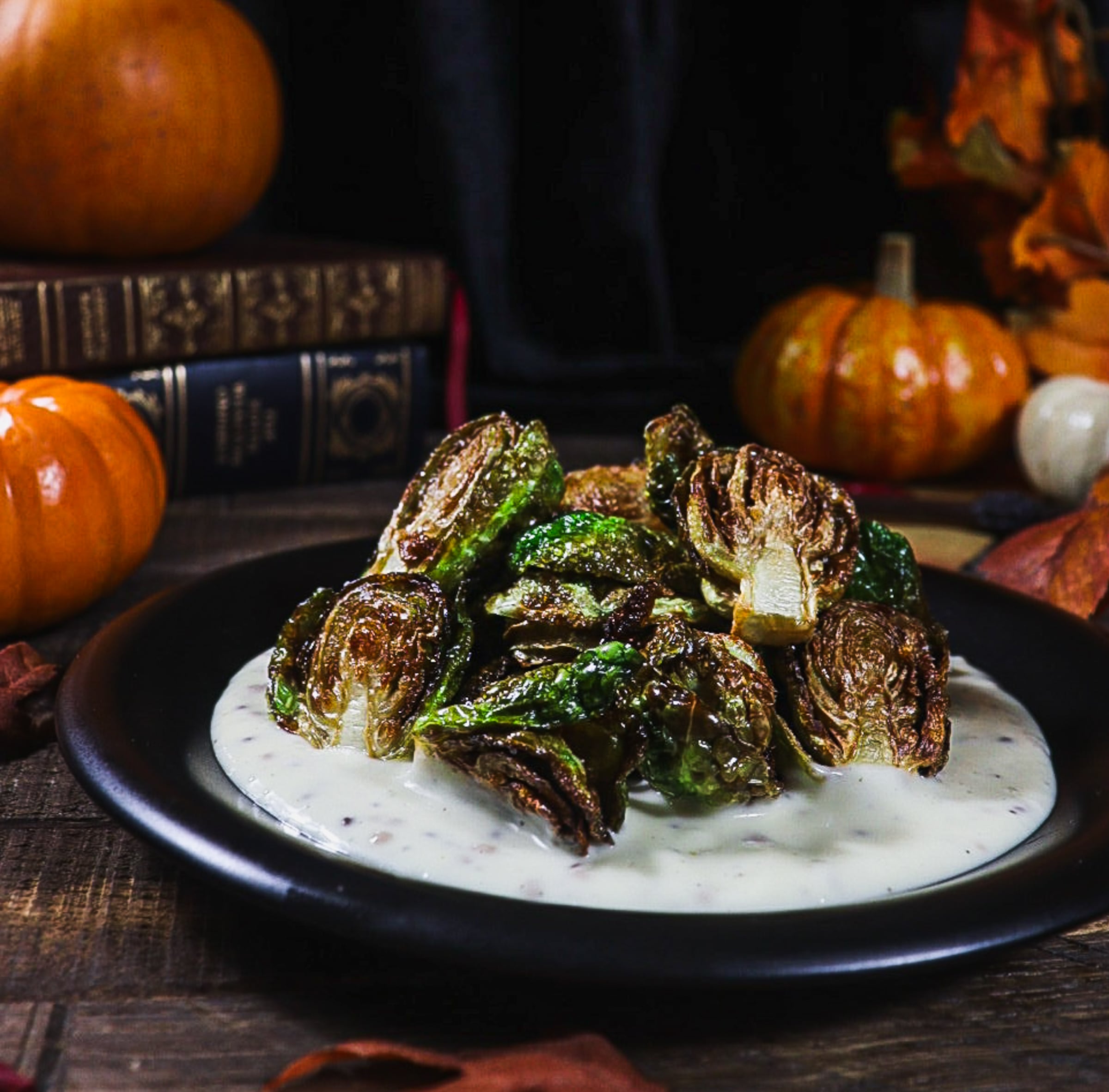 Fried Brussels Sprouts with Mustard Aioli
