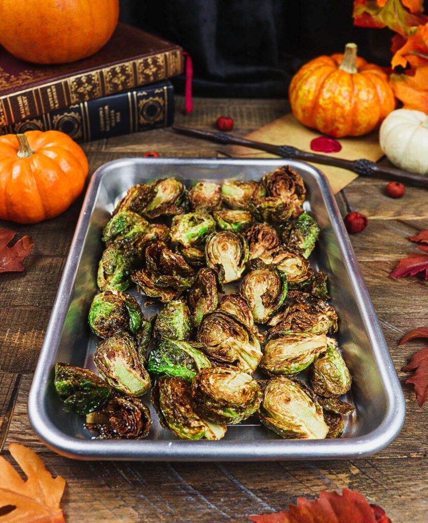 fried brussels sprouts, harry potter feast, hogwarts recipes