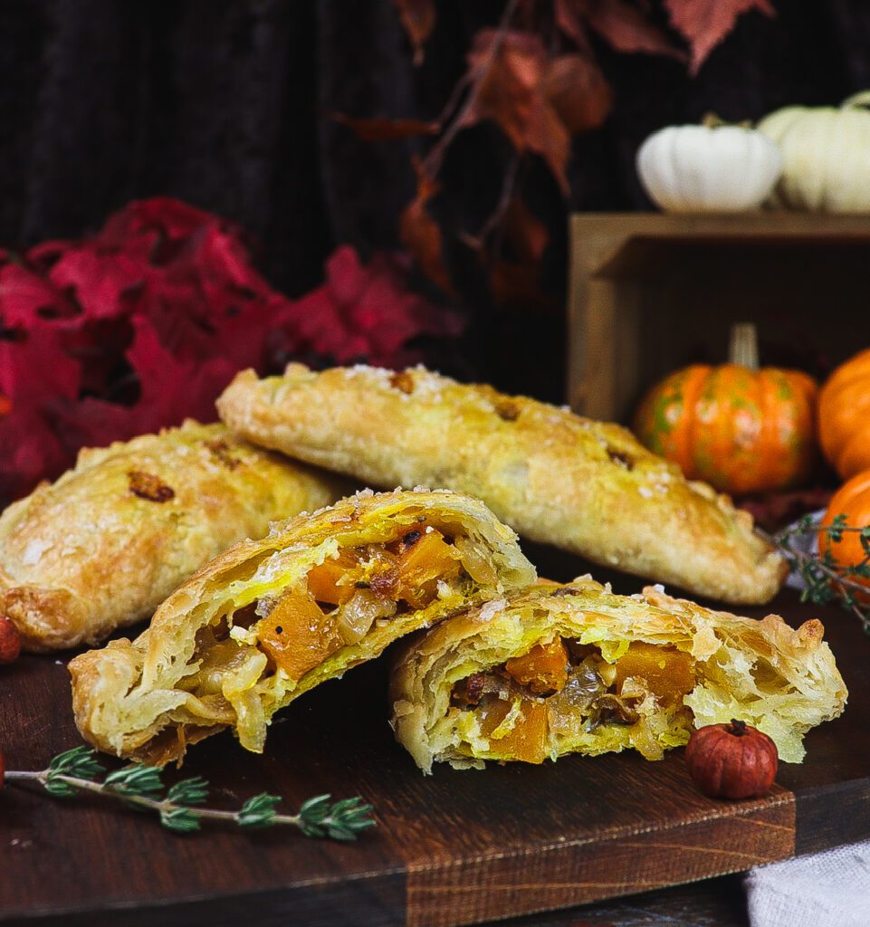 Side view of pumpkin pastries