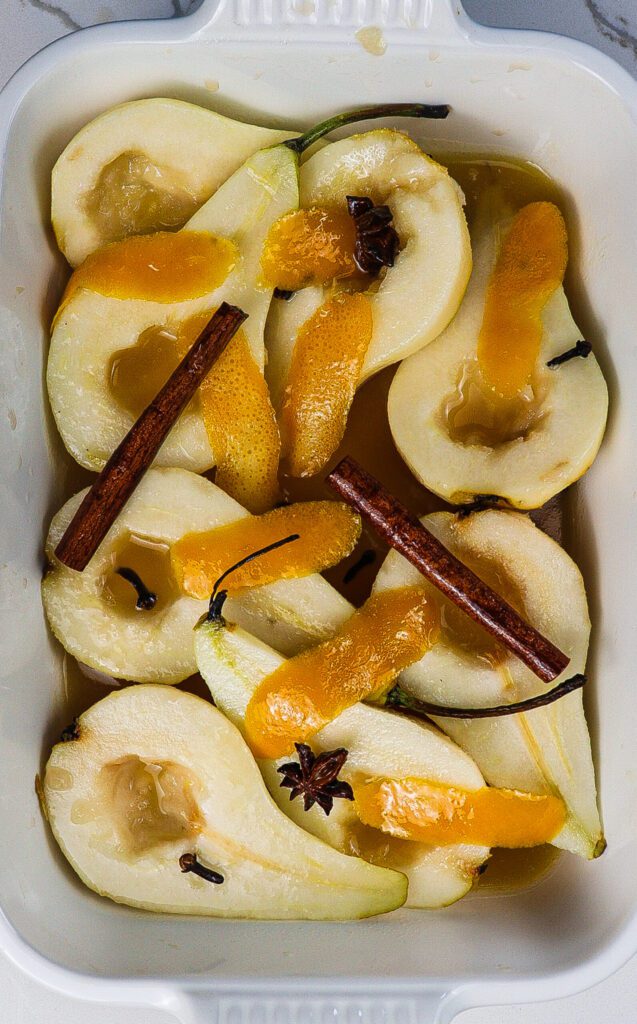 spiced pear oatmeal, food from a christmas carol