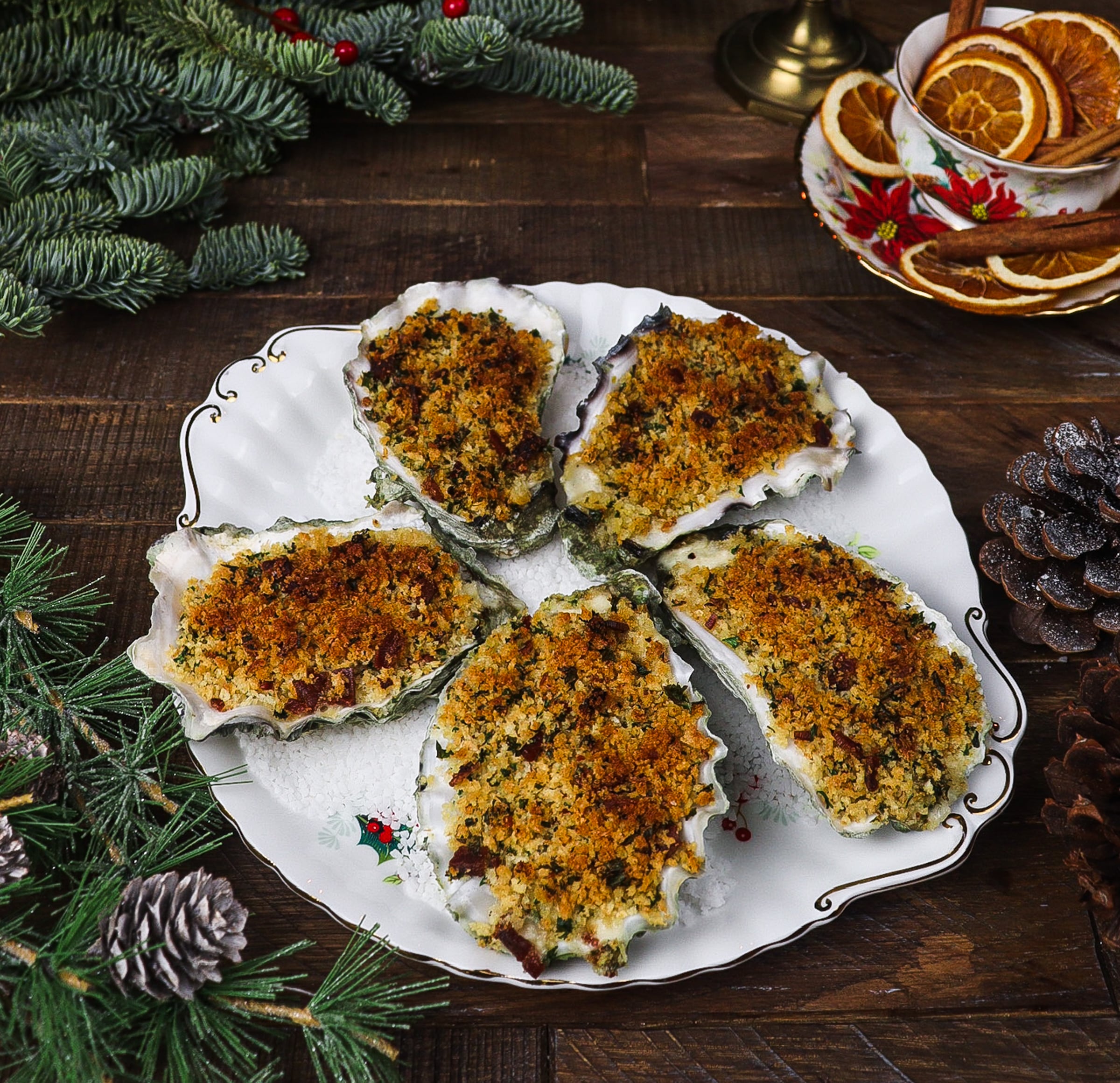 Baked Oysters with Vermouth Cream