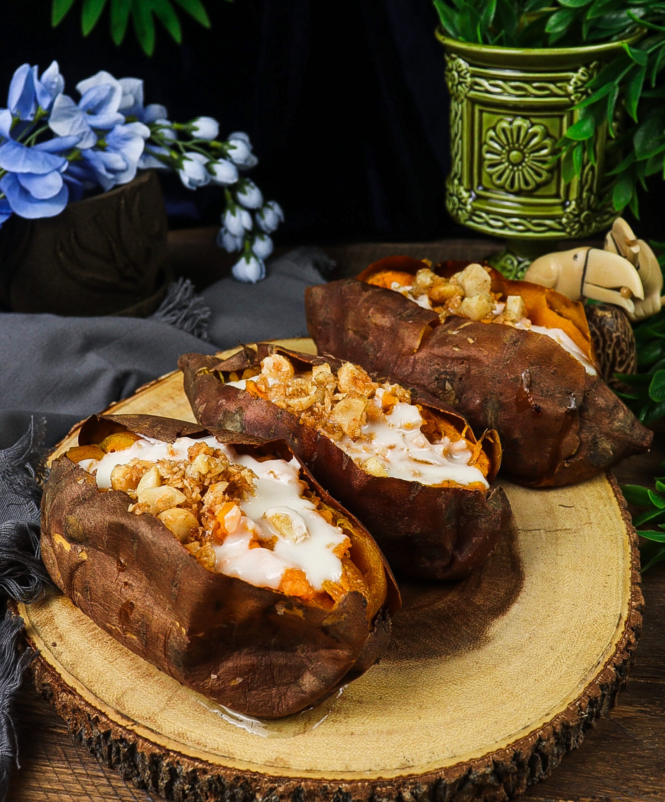 The Lost Boys’ Baked Yams with Coconut Butter and Spicy Macadamia