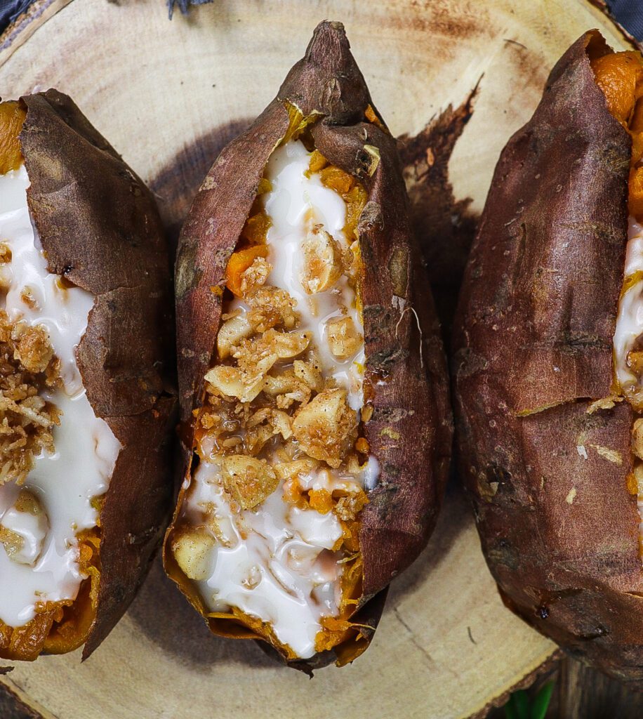 baked yams with coconut butter, macadamia crunch, baked candied yam recipe