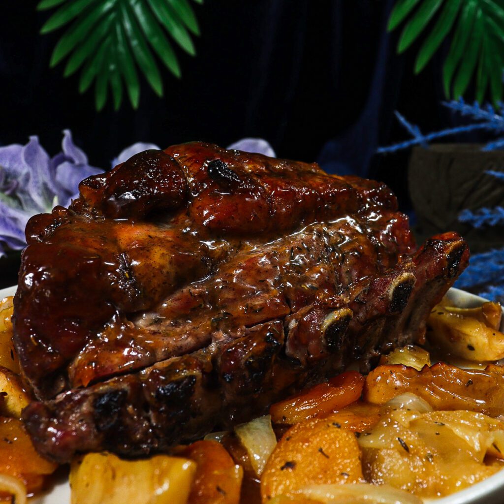 roast pork with mammee apples, disney themed dinner party