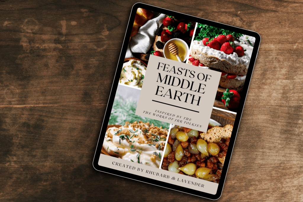 E-book recipes on a tablet screen