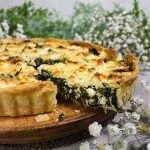 best dandelion greens recipe, savoury tart, spinach and feta tart, cooking with dandelion greens