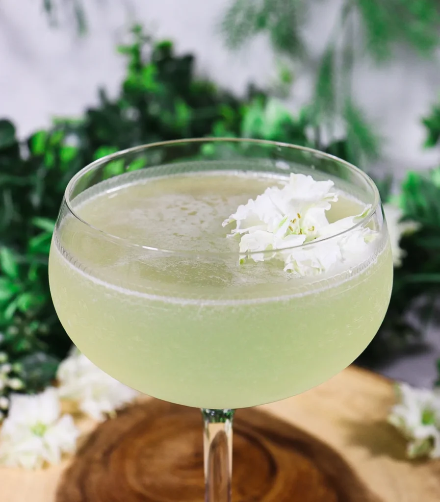 green chartreuse gin cocktail, green man cocktail recipe, green chartreuse cocktails, juniper berry simple syrup