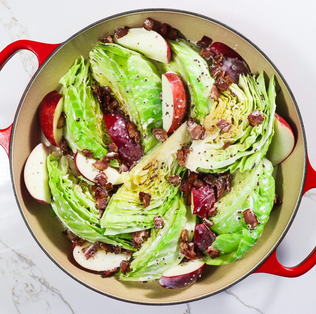 apple cream braised cabbage