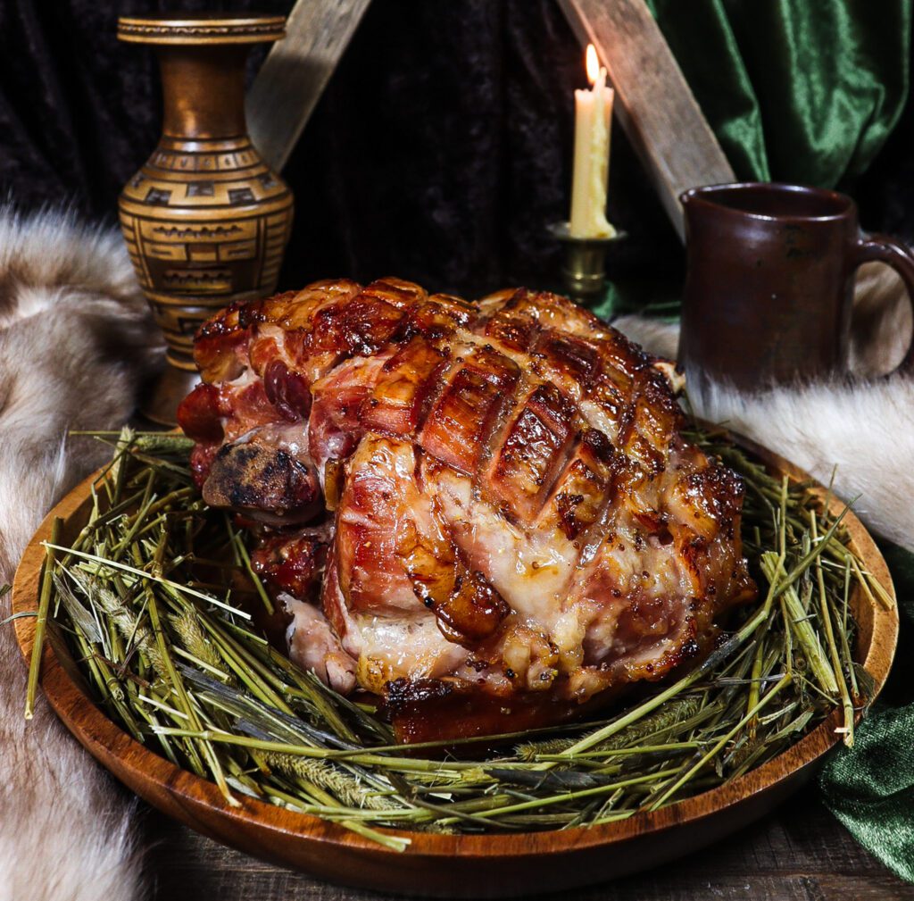 mead glazed ham baked in hay, rohan recipes