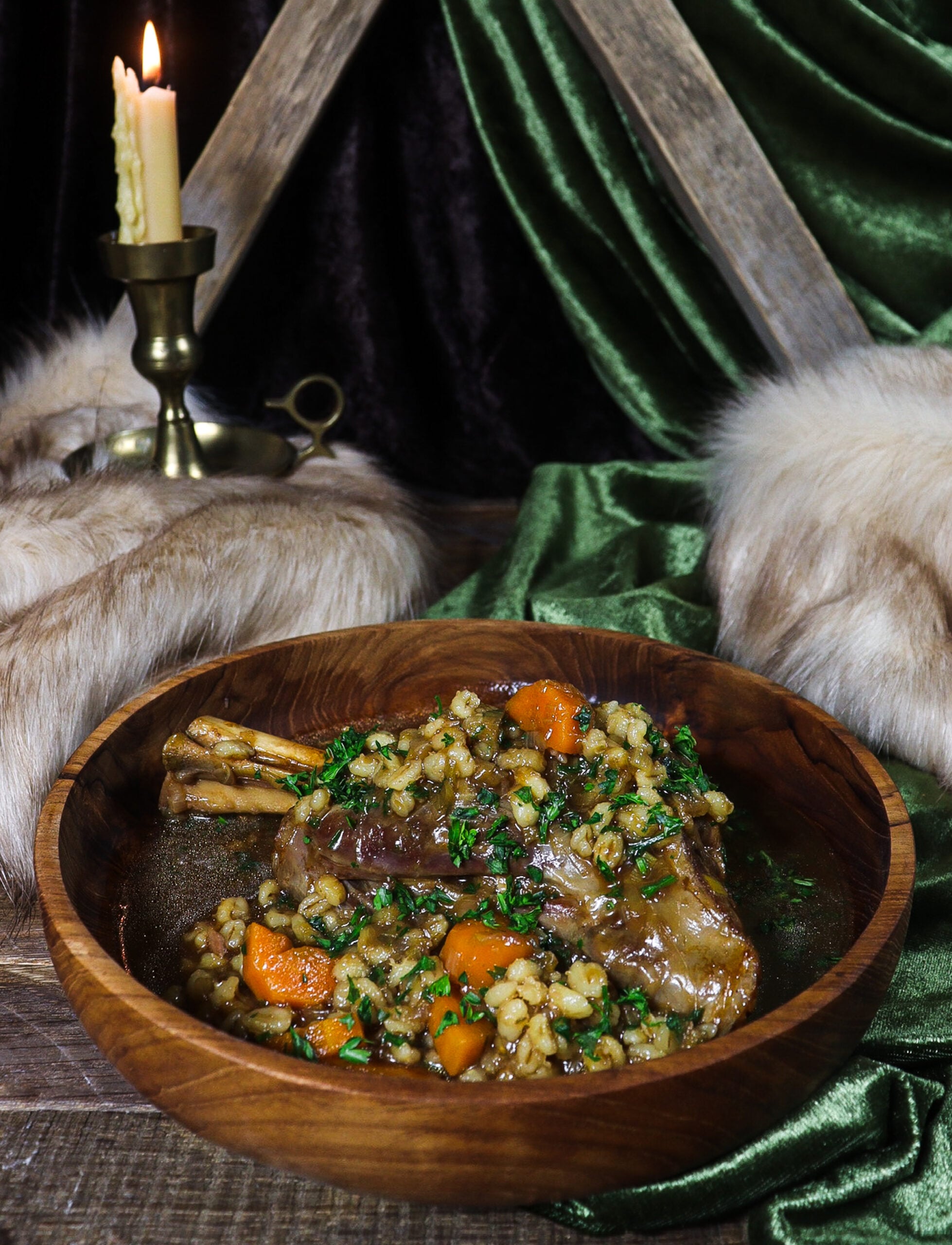 Ale Braised Lamb Shanks with Barley