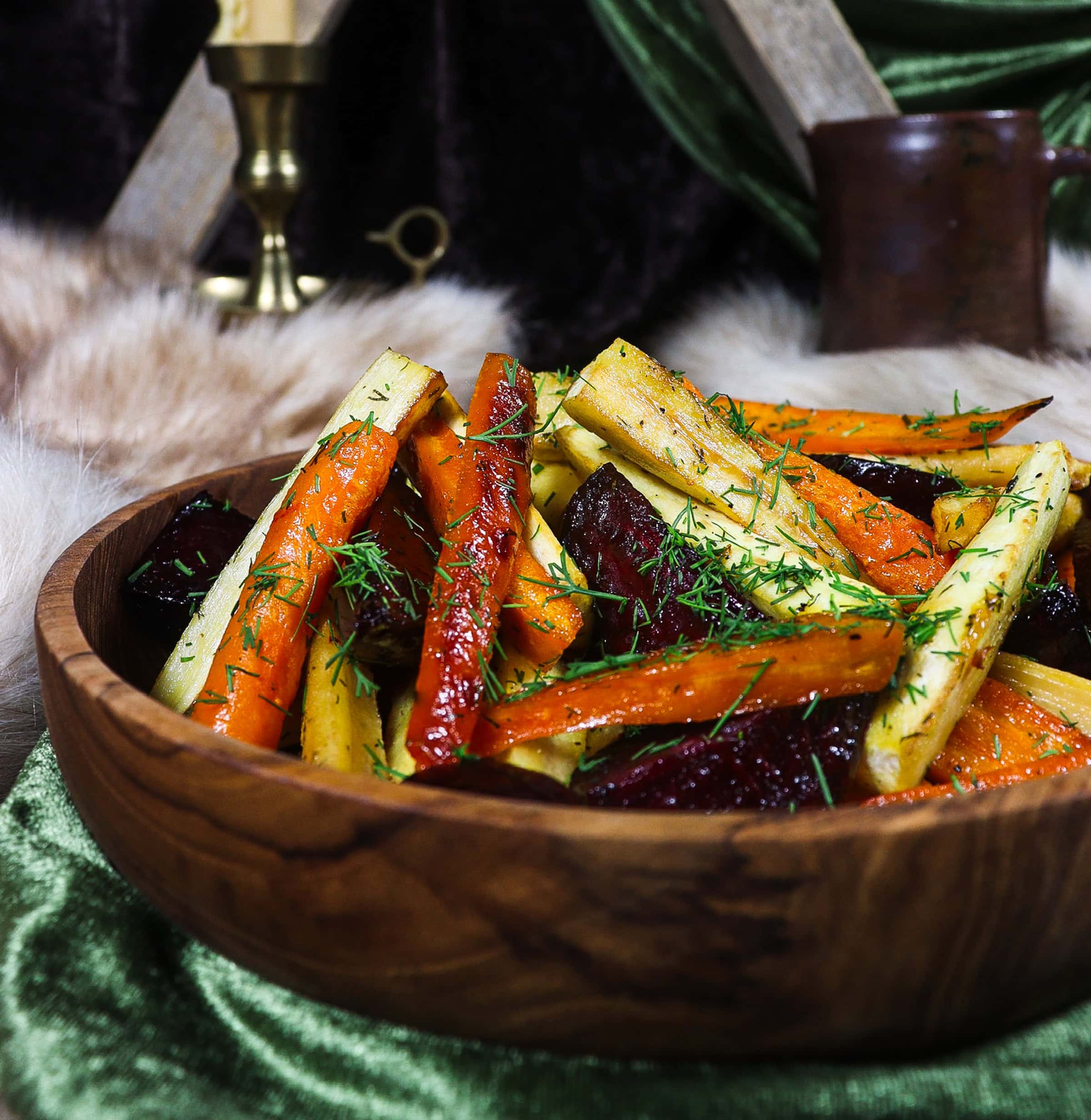 rohan food, lord of the rings recipes, roasted root vegetables