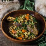 ale braised lamb shanks with barley, rohan feast