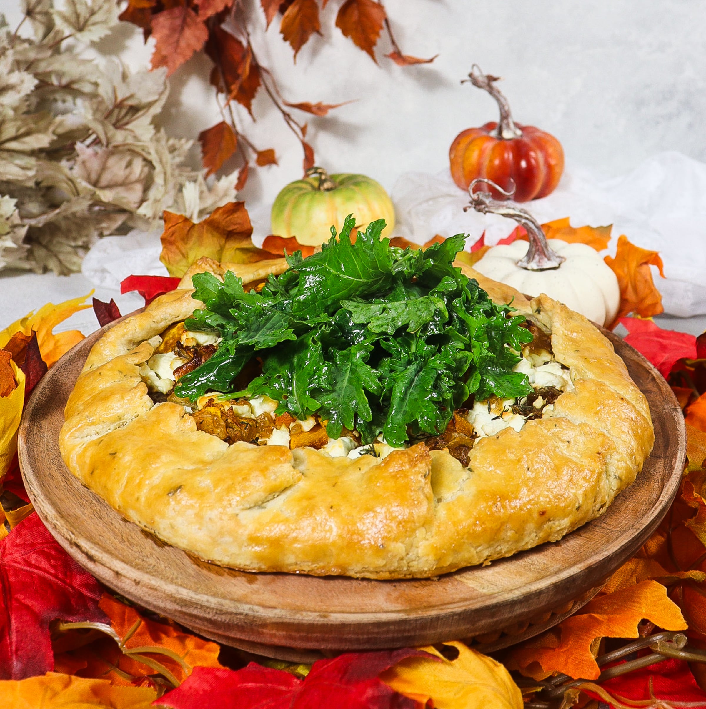 Butternut Squash Goat Cheese and Kale Tart