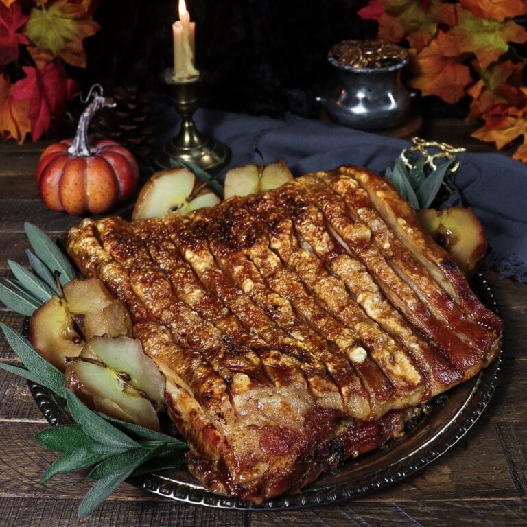 Roasted Pork Belly with Apples