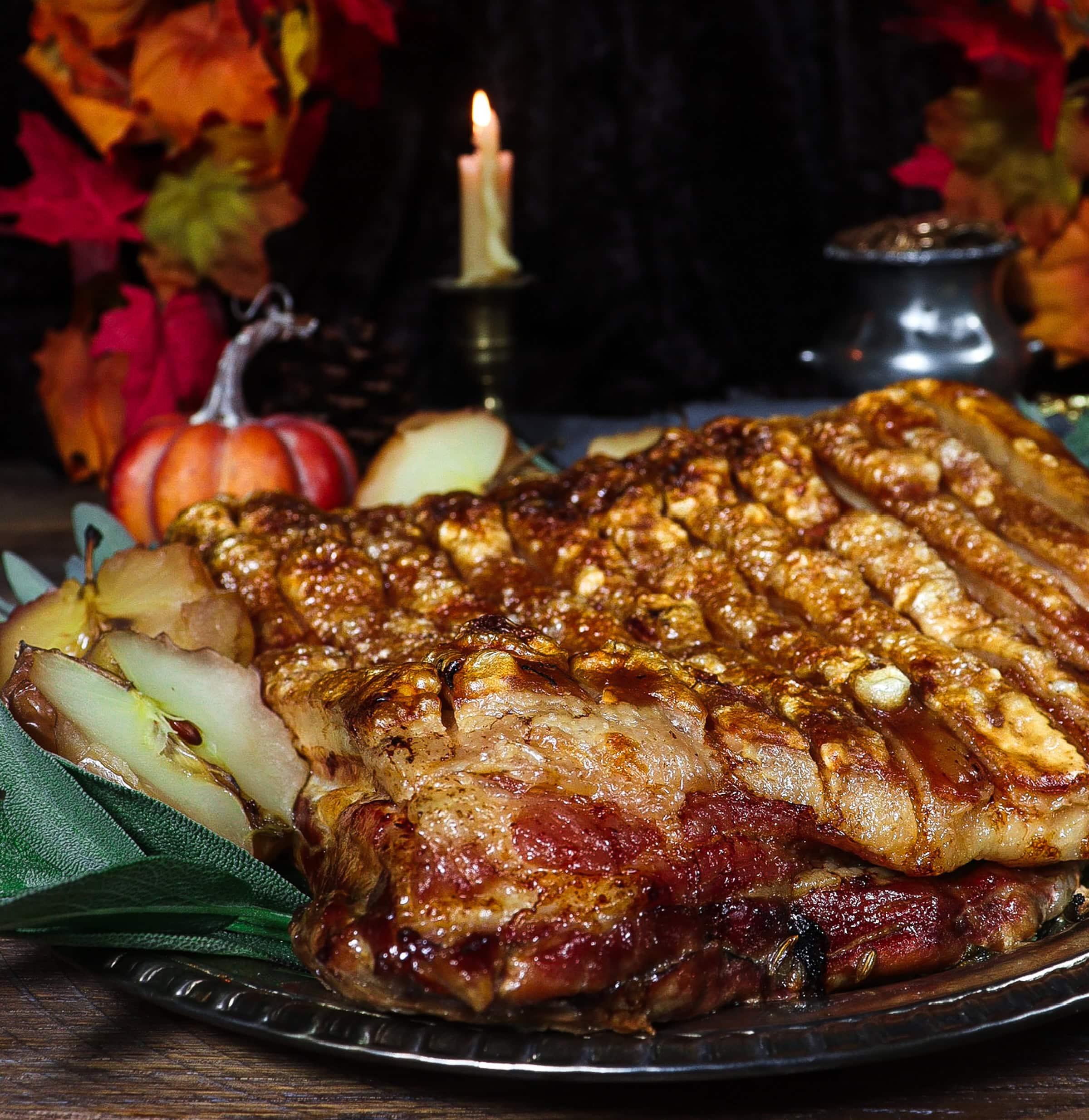 dwarven food recipe, slow roasted pork belly recipe