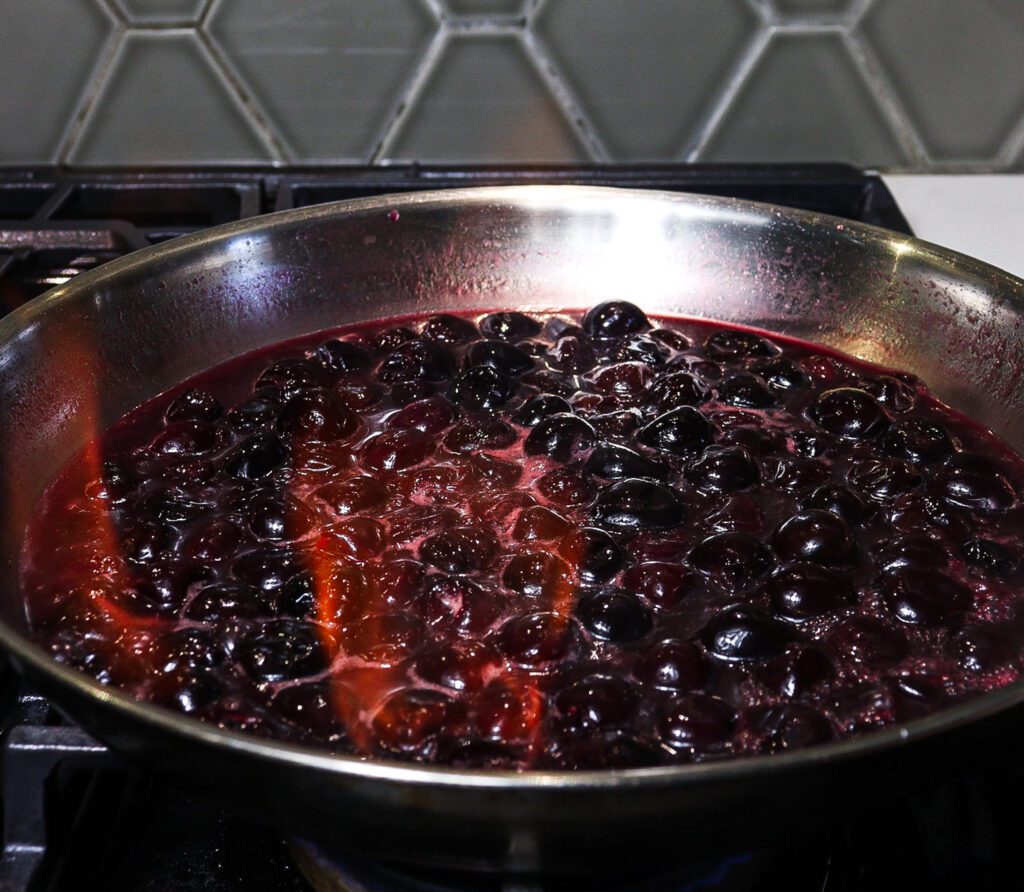 cherries jubilee with amaretto ice cream