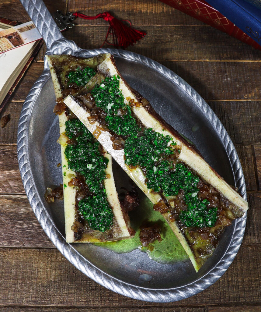 murder mystery themed dinner, roasted bone marrow