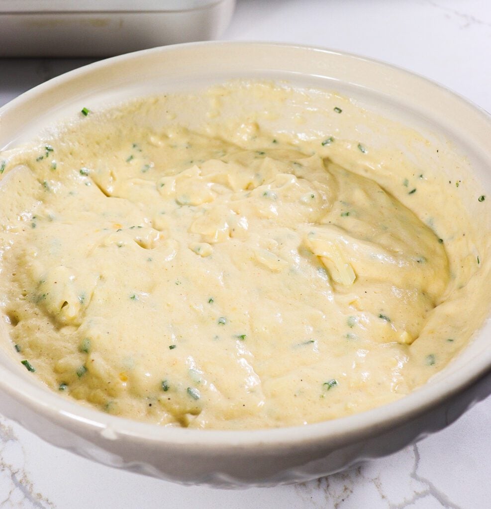 cheese and chive souffle recipe, gruyere bechamel