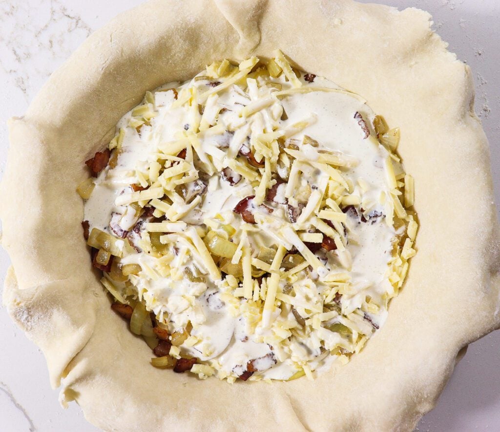 cheese and potato pie with bacon