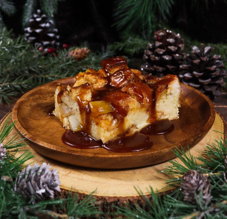 Cardamom Pear Bread Pudding