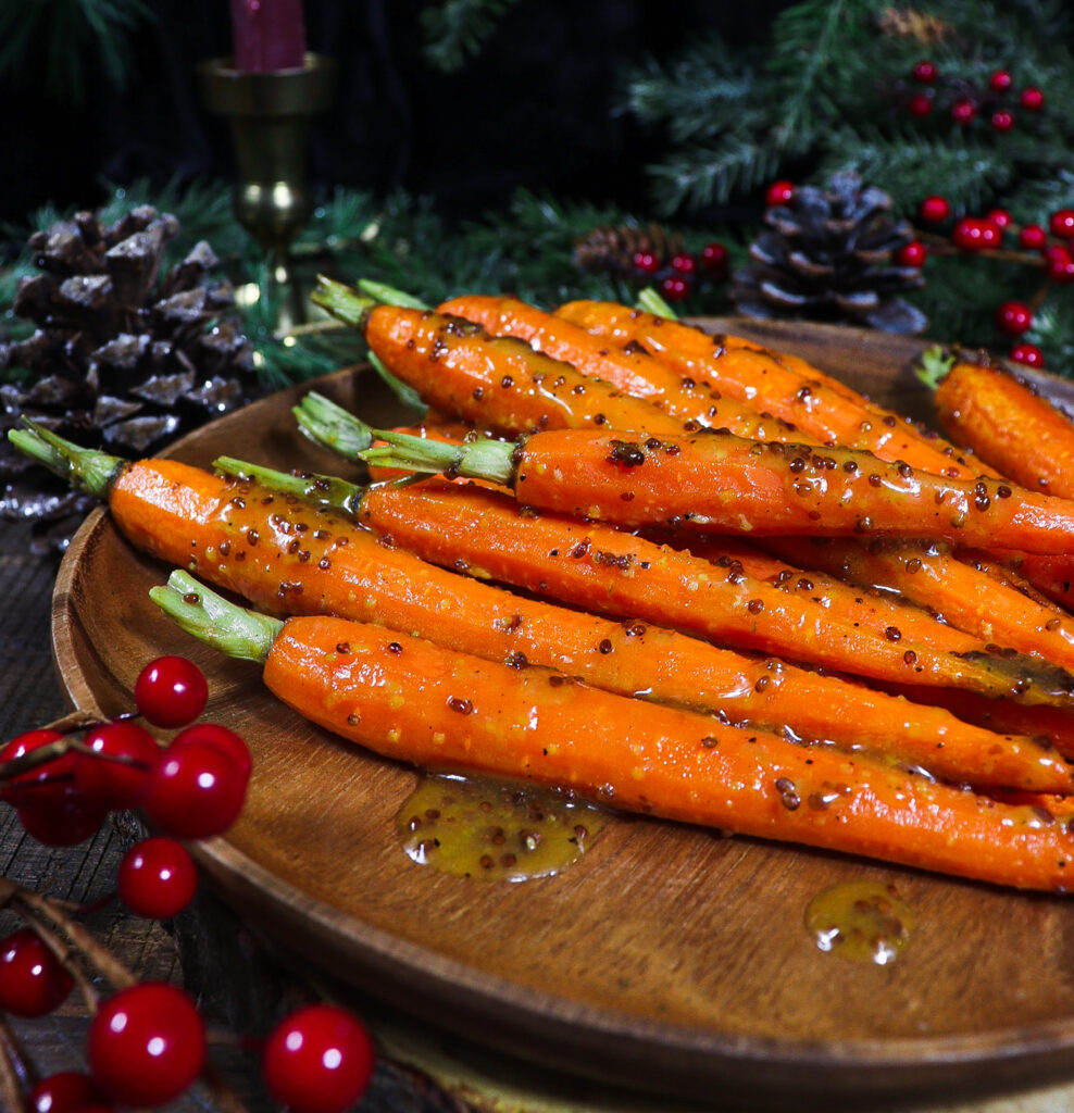 maple roasted carrots, winter solstice menu