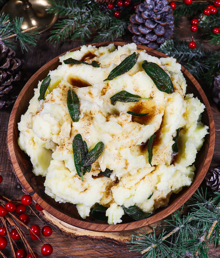 mashed potatoes with sage, yuletide recipe ideas