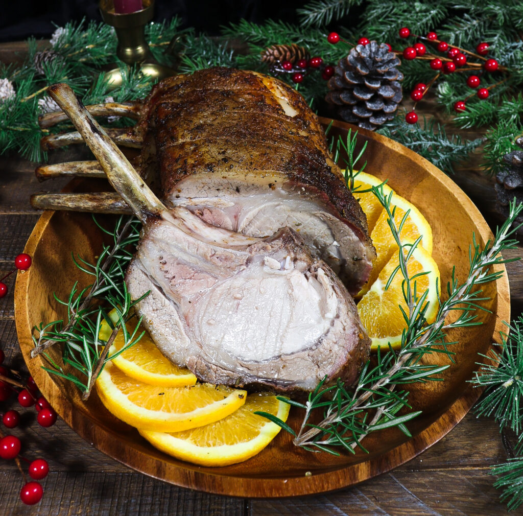 orange rosemary roast pork loin, recipes for yule, winter solstice dinner recipes