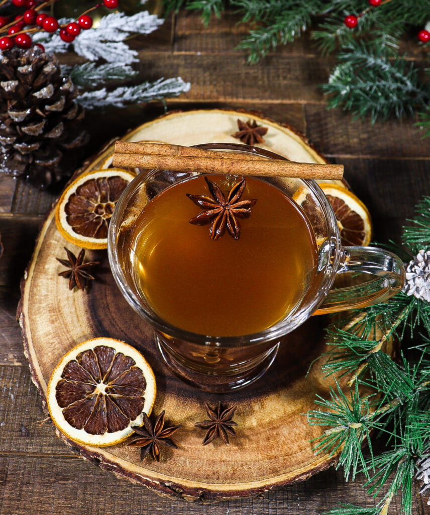 hot bourbon apple cider recipe, winter solstice drink