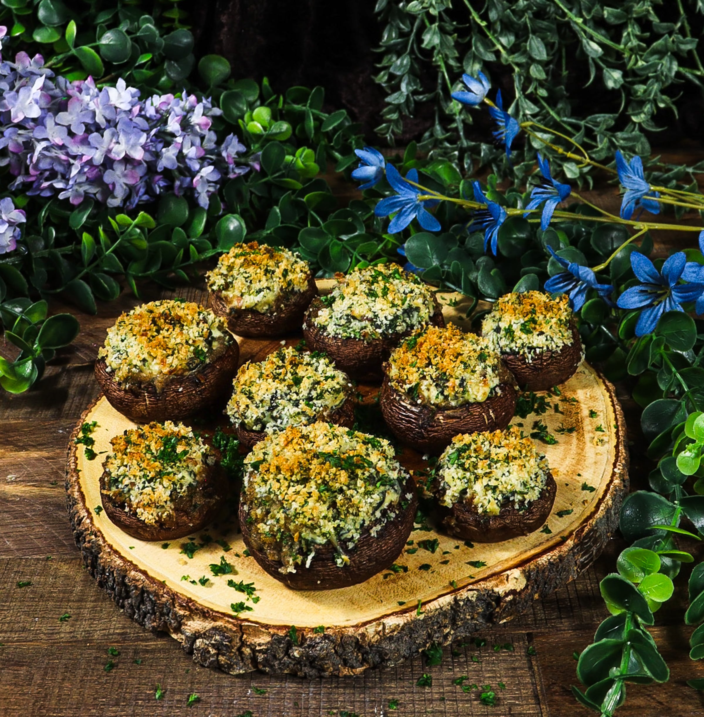 Bacon and Spinach Stuffed Mushrooms