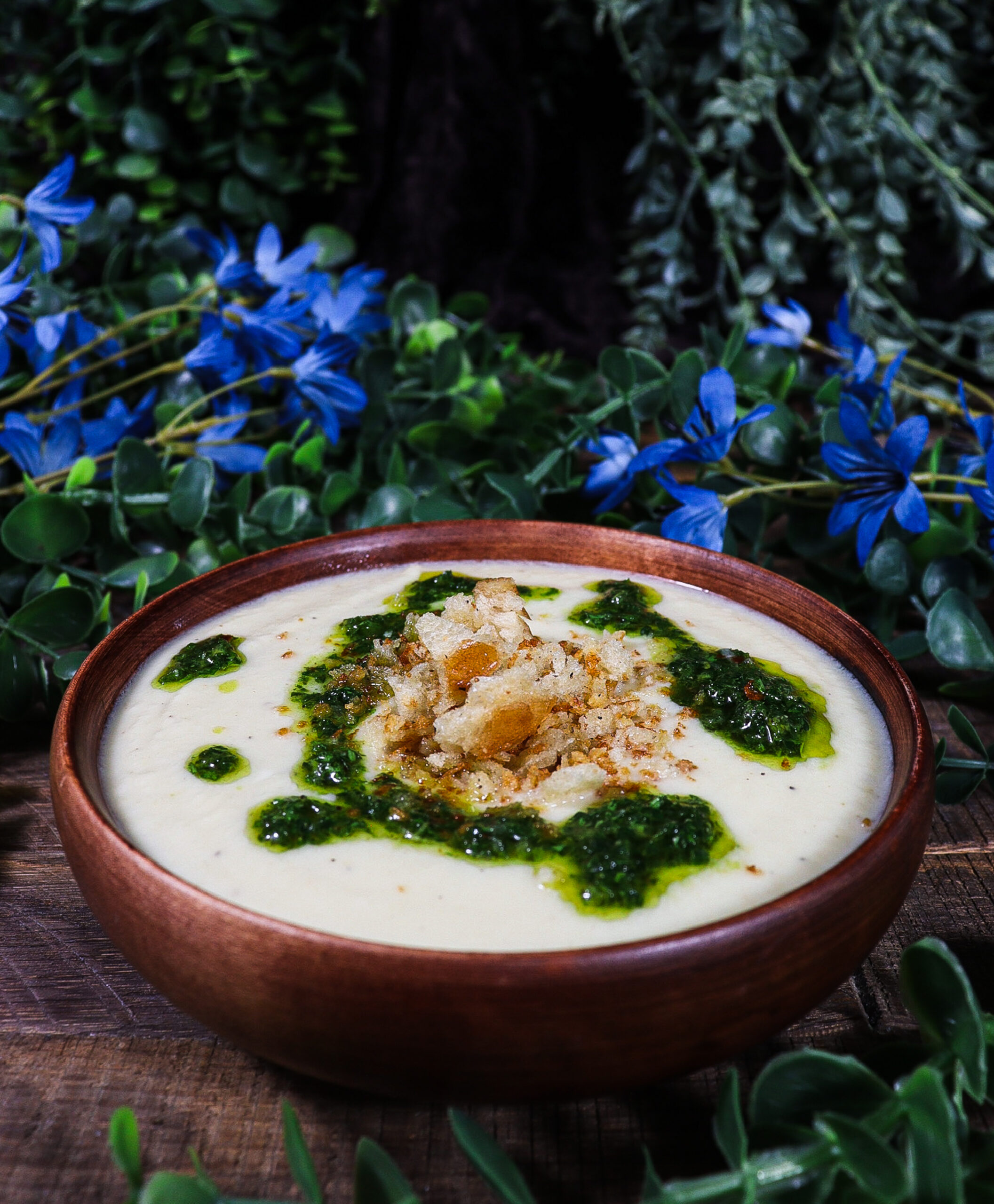 roasted cauliflower leek soup, alice in wonderland recipe